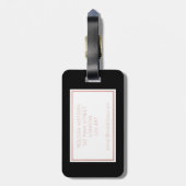 Hier Rosen-Gold u. schwarzer Gepäckanhänger (Rückseite vertikal)