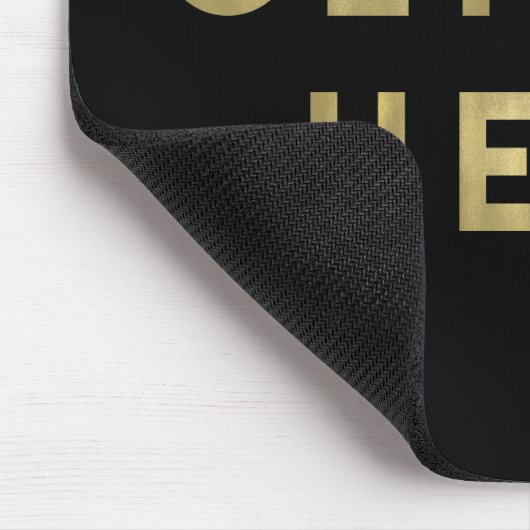Hier Schwarz und Imitate Gold Mousepad (Ecke)