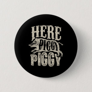 Hier Schweine T Shirt Boar Jagen Vintages Schwein Button