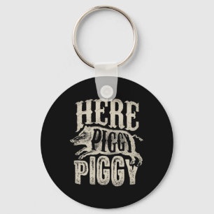 Hier Schweine T Shirt Boar Jagen Vintages Schwein Schlüsselanhänger