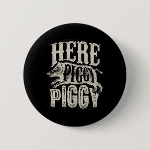 Hier Schweine Wildschwein jagen Vintages Schweineh Button