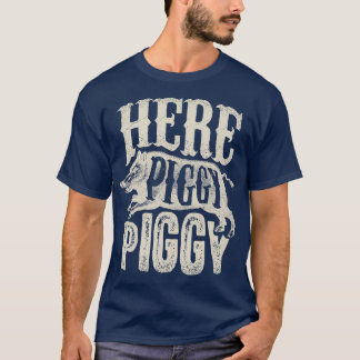 Hier Schweine Wildschwein jagen Vintages Schweineh T-Shirt
