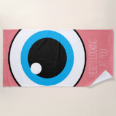 Hier sehen Sie Ihr großes Auge rosa Strandtuch (Vorderseite)