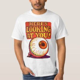 Hier sehen Sie, Retro Eyeball White T - Shirt