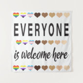 Hier sind alle willkommen wandteppich (Vorderseite)