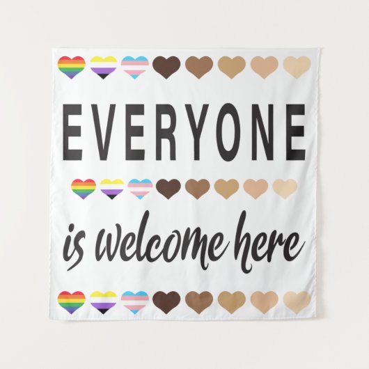 Hier sind alle willkommen wandteppich (Vorderseite)