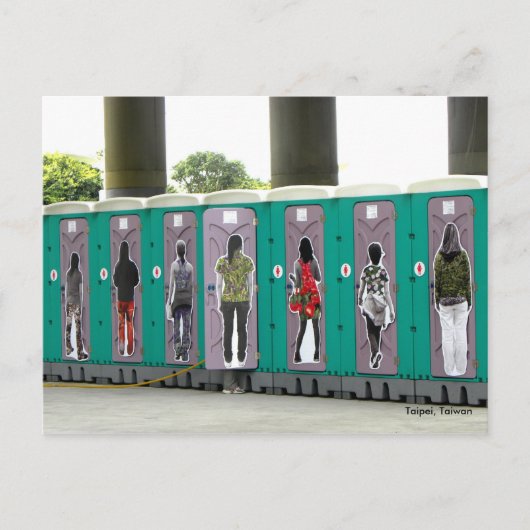 Hier sind die John/Portable Toiletten:) Postkarte (Vorderseite)