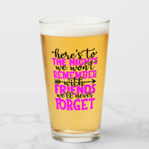 Hier sind die Nächte, an die wir uns nicht erinner Glas