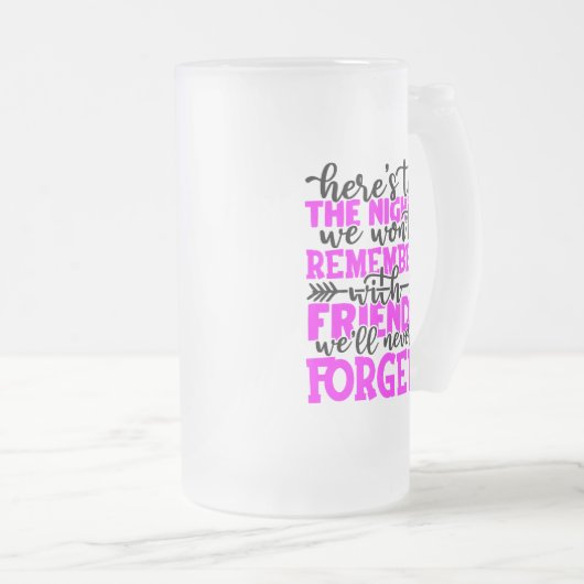 Hier sind die Nächte, an die wir uns nicht erinner Mattglas Bierglas (VorderseiteRechts)