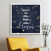 Hier sind die Narren, die träumen Stars Typografie Poster