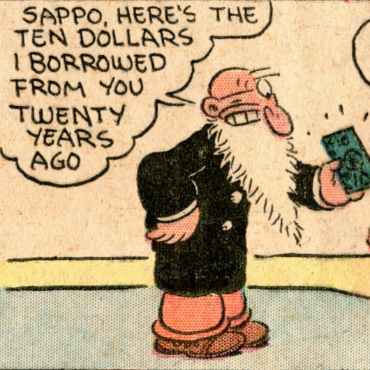 "Hier sind die zehn Dollar, die ich dir schulde" T Tasche