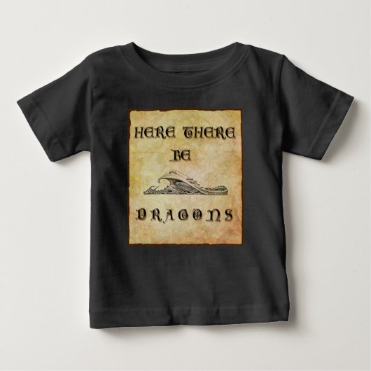 Hier sind Drachen Baby T-shirt (Vorderseite)