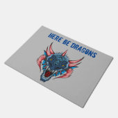 Hier sind Drachen Fußmatte (Schrägansicht)