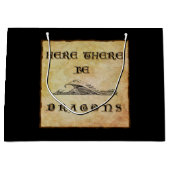 Hier sind Drachen Große Geschenktüte (Vorderseite)