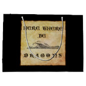 Hier sind Drachen Große Geschenktüte (Rückseite)