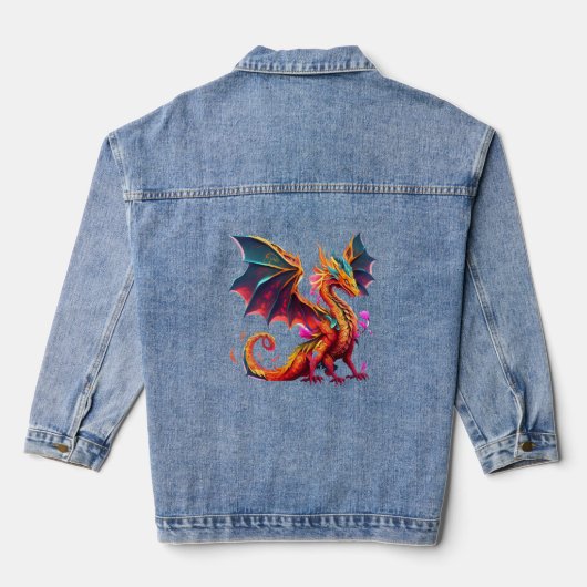 Hier sind Drachen Jeansjacke (Rückseite)