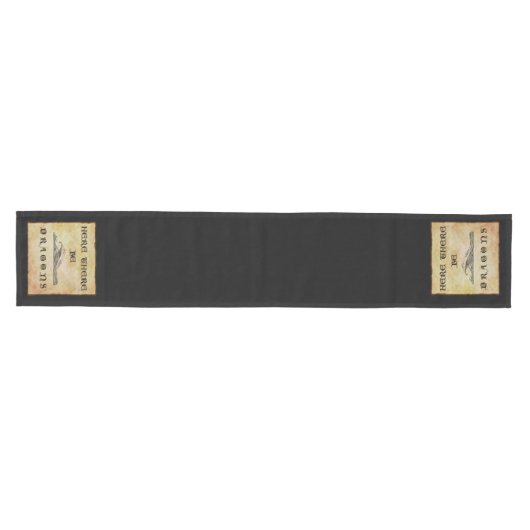 Hier sind Drachen Mittelgroßer Tischläufer (Horizontal)