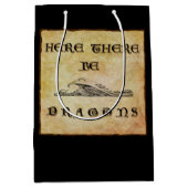 Hier sind Drachen Mittlere Geschenktüte (Vorderseite)