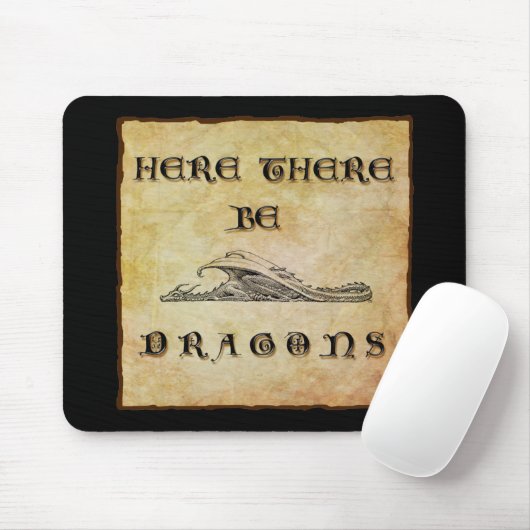 Hier sind Drachen Mousepad (Mit Mouse)
