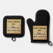 Hier sind Drachen Ofenhandschuh & Topflappen-Set (Vorderseite)