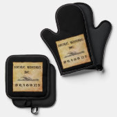 Hier sind Drachen Ofenhandschuh & Topflappen-Set (Vorderseite/Rückseite)