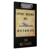 Hier sind Drachen Personalisiert Klemmbrett (Rechts)