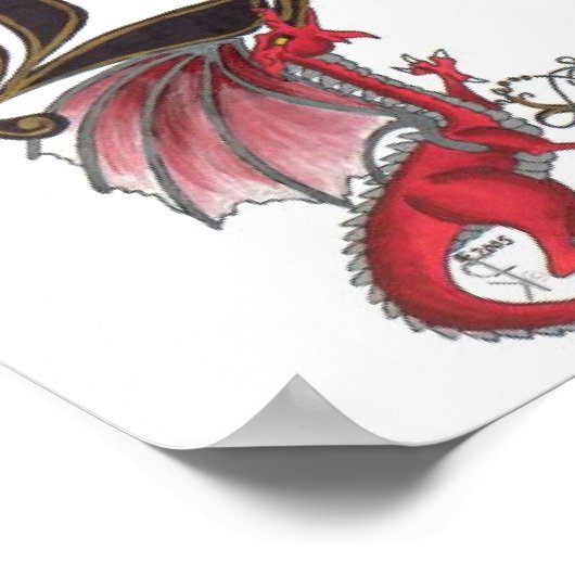 Hier sind Drachen Poster (Ecke)