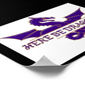 Hier sind Drachen Poster (Ecke)