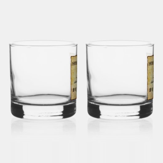 Hier sind Drachen Whiskyglas (Rechts)