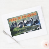 Hier sind Dragons Cormorants Rechteckiger Aufkleber (Umschlag)