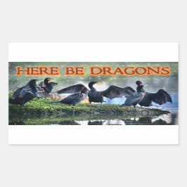 Hier sind Dragons Cormorants Rechteckiger Aufkleber