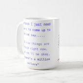 Hier sind eine Million Dollar Kaffeetasse (Vorderseite Links)