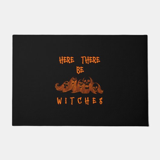 Hier sind Hexen Fußmatte (Vorderseite)