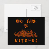 Hier sind Hexen Postkarte (Vorne/Hinten)