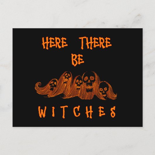 Hier sind Hexen Postkarte (Vorderseite)