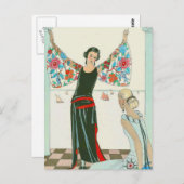 Hier sind meine Flügel von George Barbier Postkarte (Vorne/Hinten)