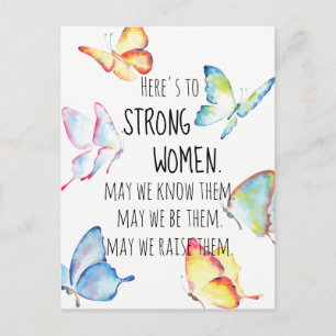 Hier sind starke Frauen Aquarell Schmetterlinge Postkarte