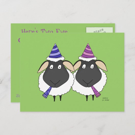 Hier sind zwei weitere Glückwünsche. Postkarte (Vorne/Hinten)