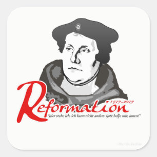 Hier stehe ich Martin Luther Reformation 500 Stick Quadratischer Aufkleber