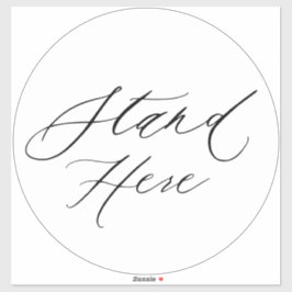 Hier stehen große Marker Social Distance Shop Aufkleber