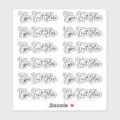 Hier Text eingeben | Set von 12 Script-Sticker-Eti Aufkleber (Blatt)