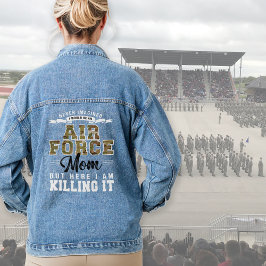 Hier töte ich es Funny Air Force Mama Geschenk USA Jeansjacke