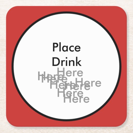 Hier trinken - Square Untersetzer (Vorderseite)