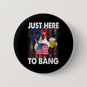 Hier, um Huhn 4. Juli zu knallen Flag Feuer der US Button