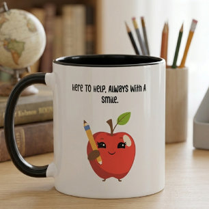 Hier, um immer mit einem Lächeln zu helfen Erziehe Tasse