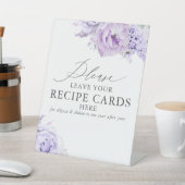 Hier verlass deine Rezeptionskarten - Lila Blütenb Sockelschild (In SItu)