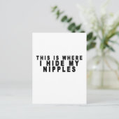 Hier verstecke ich meine Nipples Shirt.pnng Postkarte (Stehend Vorderseite)