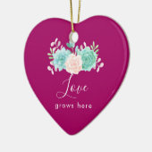 Hier wächst die inspirierende Liebe von Zitaten Keramik Ornament (Links)