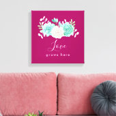 Hier wächst die inspirierende Liebe von Zitaten Leinwanddruck (Insitu (Wohnzimmer))