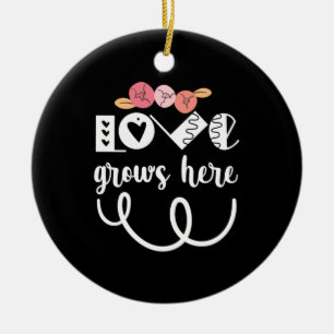 Hier wächst die Liebe von Couple-Geschenken Keramik Ornament